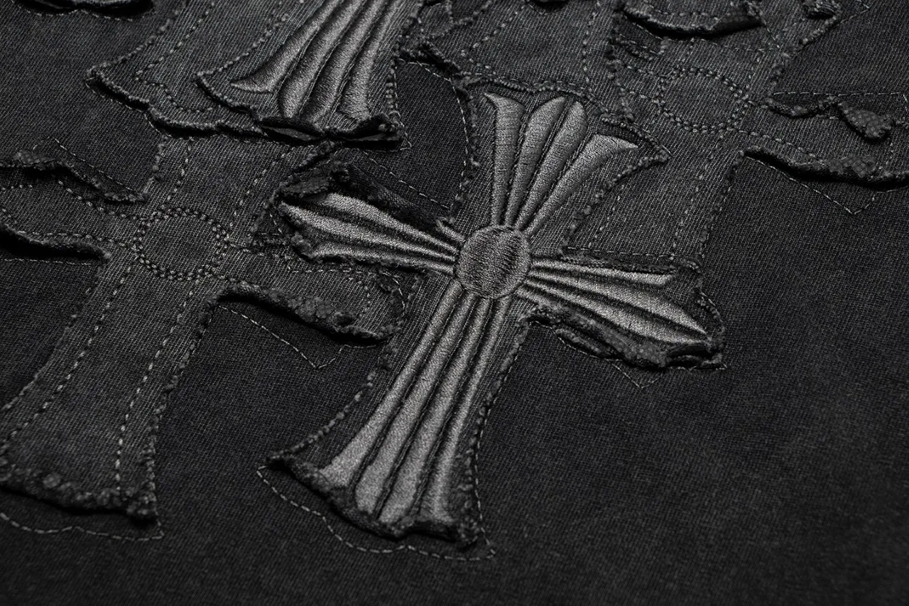 P170 Chrome Hearts Chrome Hearts Embroidered Washed Short Sleeves Size: SMLXL Color: Washed Black